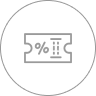 Ticket icon symbolizing event or flight reservations.